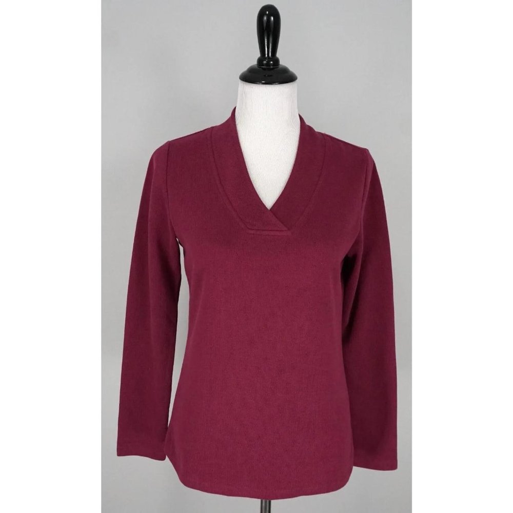 GUIDE SERIES V-Neck Stretch Pink Long Sleeve Top Shirt Size Small